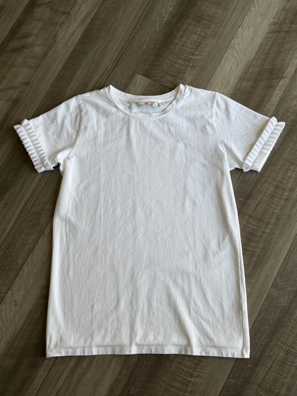 Women’s Vineyard Vines White Top with Grosgrain Ribbon Sleeve Detail Cotton Sz S